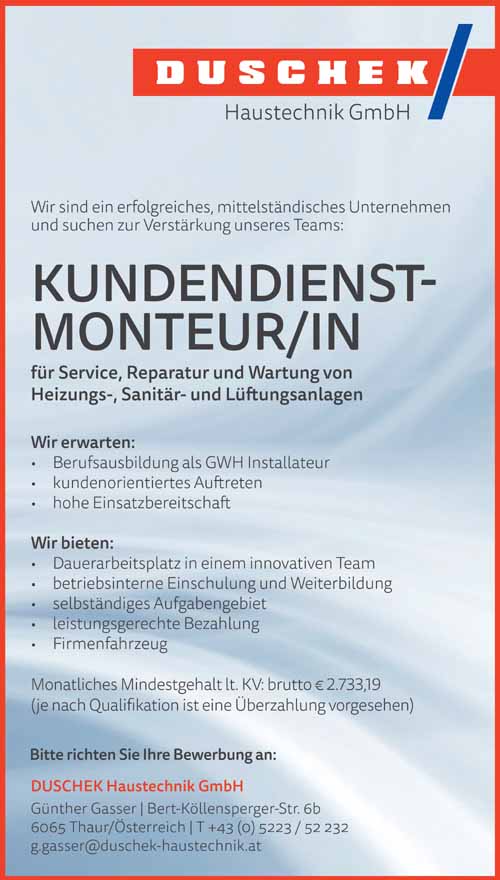 202201-DU_Stelleninserat-68×120-Kundendienstmonteur-Jan22-DRUCK 13.01.2022